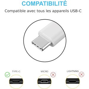 TZF-Cable USB Type C 1M Charge Rapide 3A et Synchro u2013 Chargeur Cordon USB C pour Samsung Galaxy S22/21/20/10/ Note 20/10, Xiaomi Mi 11/10, Manette PS5/Xbox Series X/S etc. u2013 1M Noir - Neuf