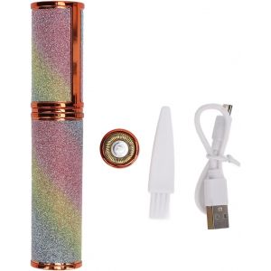 Tondeuse Faciale, &Eacute;pilateur Facial 2 En 1, &Eacute;pilation Rechargeable Et Rasoir &Agrave; Sourcils Avec T&ecirc;te De Rechange - Neuf