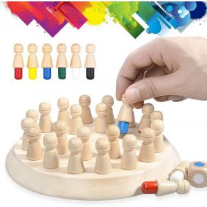 Jeu D'échecs En Bois Avec Bâtonnets De Mémoire, Hirger Color Memory Chess - Neuf