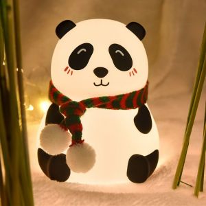 Panda Lumière De Nuit Pour Les Enfants, Des Cadeaux Pour Les Femmes, En Silicone, Lampe À Led, Rechargeable Par Usb, Capteur Tactile, Portable, Lumière De Nuit Pour Enfants, Chambre À Coucher, Salle De Séjour - Neuf