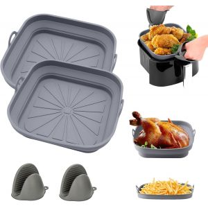 Moules En Silicone Pour Friteuse À Air,2 Pièces, S,Sans Bpa,Antiadhésifs,Résistants Jusqu'à 230°C,Compatibles Four,Micro-Ondes Et Lave-Vaisselle - Neuf