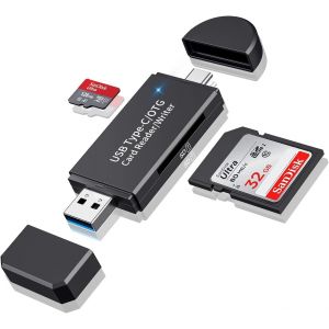 SD/Micro SD Card Reader, USB 3.0 and USB-C to SD/TF Memory Card Adapter, Support UHS-I SDHC/SDXC/MicroSD, Suitable for Mac, Macbook, Computer, Laptop, iPad 10, iPho - Neuf