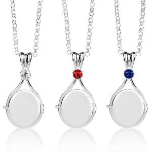 Ensemble De 3 Colliers Sir&egrave;ne, Pendentif M&eacute;daillon Sir&egrave;ne En Acier Inoxydable, Bijoux &Agrave; Cha&icirc;ne Pour Femmes Et Filles, Bleu, Rouge, Blanc - Neuf