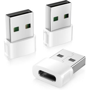 KALANKA-Adaptateur USB vers USB C pour iPhone 17 16 3Pack,Convertisseur Chargeur Voiture Type C Femelle vers A M&acirc;le pour Apple Air 17e 16e 15 Pro,iWatch 11,AirPods Pro 3,Samsung S26,iPad 10 Mini 7 - Neuf