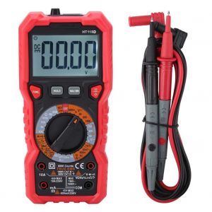 Multimetre numerique portable HT118D, testeur de tension, d'intensite, d'ohm, de capacite et de Hz, avec lampe de poche - Neuf