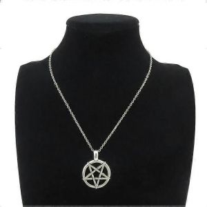 Goth Wicca Sorcière Pentacle Amulette Pentagramme Pendentif Femmes Colliers Vintage Star Chaîne Collier Pour Hommes Kpop Cadeau Fabrication De Bijoux - Neuf