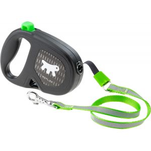 Laisse Chien Enrouleur R&egrave;flechissante Flippy One Reflex, Laisse Pour Petits Chiens Jusqu'&agrave; 12 Kg. Cordon Extensible Max 4,5 M. Bouton Unique Pour Verrouiller Et Lib&eacute;rer, Vert - Neuf