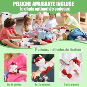 Panier De V&eacute;lo Enfant Avant Avec Peluche,Sac De V&eacute;lo &Eacute;tanche Avec Bretelles,Sac Guidon Pour V&eacute;lo Enfant Tricycle Trottinette.[O372] - Neuf