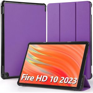 &Eacute;tui Coque Compatible Pour Fire Hd 10 10.1"" 2023, Ultra Slim Pu Housse Cover De Protection Avec Fonction Veille/R&eacute;veil Automatique Compatible Pour Fire Hd 10 2023, Violet[COQ9129430] - Neuf
