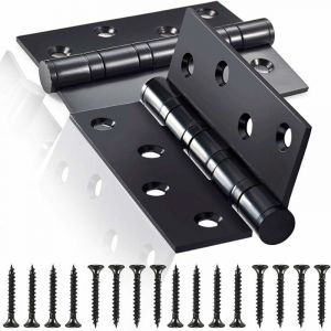 Bisagra De Puerta De Acero Inoxidable, 2 Piezas, Bisagras Plegables De Acero Inoxidable De 3 Mm De Grosor, Para Puertas Interiores Sólidas (Negro) - Neuf