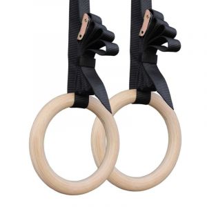 En Bois, Anneaux De Gymnastique, Anneaux Olympiques, 1500/1000 Lbs, Réglable Avec Boucle À Came, De 4,5 M De Long Sangles Avec Échelle, Antidérapant, Anneaux De Gymnastique Pour Le Fitness - Neuf