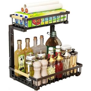 Chenquansarl-Rangement Sous Evier Cuisine, Métal Organisateur Sous Evier Cuisine Forme En L, Etagere Sous Evier Rack, Rangement Et Organisation De Cuisine Pour Cuisine Salle De Bain, 11.8""X15.7""X16.5 - Neuf