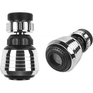 2 Pièces Aérateur de Robinet, à 360 Degrés Robinet Rotatif, Filtre Anti Calcaire du Robinet Avec 2 Modes Réglables Aérateur de Robinet d'Économie d'Eau pour la Cuisine, la salle de Bains - Neuf