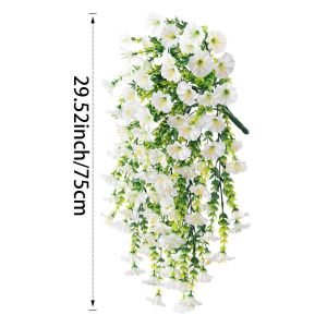 Décoration Murale Suspendue Uv 1-10pcs En Liseron Artificiel & Eucalyptus, Guirlande De Fleurs Pour Porte, Maison, Jardin, Mariage, Intérieur, Extérieur, Durable, Polyvalente, Ornements De White - Neuf
