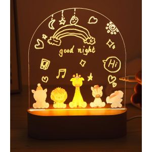 Veilleuse Personnalis&eacute;e Pour B&eacute;b&eacute;,Cadeau Naissance Personnalis&eacute;,Gadeau Naissance Garcon Et Fille Original,Veilleuse B&eacute;b&eacute; Avec Motifs D'animaux,Idee Cadeau Noel Pour Bebe, Enfant - Neuf