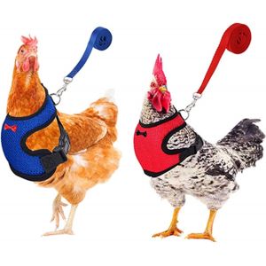 Harnais Souple Réglable Harnais De Poule 2 Pièces D'élingue De Poulet Nouvelle Laisse Pour Animaux De Compagnie, Réglable, Confortable, Respirante, Petite Laisse De Canard Avec Laisse Pour Animaux - Neuf