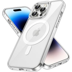 Kal-Coque Magnétique Pour Iphone 14 Pro Max 6,7 Pouces Compatible Avec Magsafe Recharge Sans Fil, Étui Housse De Téléphone Antichoc, Dos Transparente Anti-Rayures (Transparente) - Neuf