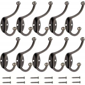 Cmjaagur-10 Pcs R&eacute;tro Crochet Pat&egrave;re Porte Manteau Mural Vintage Crochet De Porte M&eacute;tal Pour Salle De Bain Cuisine Chambre Entr&eacute;e (Copper)[M1437] - Neuf