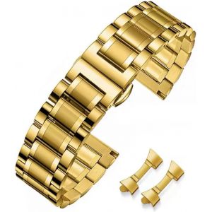 KAL-Bracelet De Montre En Acier Inoxydable M&eacute;tal Bracelet De Montre 16 18 19 20 21 22 24 Bracelet De Montre 20Mm Intelligent Remplacement Du Bracelet Pour Homme Femme Pour Omega, Tissot, - Neuf