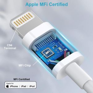 Senior-C&acirc;ble Chargeur Iphone, Cable Iphone 2M+3M [Certifi&eacute; Mfi], C&acirc;ble Lightning Cable Usb Iphone Cable Iphone Charge Rapide Cordon Iphone Fil Chargeur Pour Iphone 14 13 12 11 Pro /Xs/Xr/8/7[L737] - Neuf