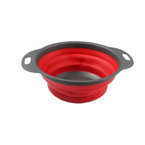Passoire Pliable Rouge (L) En Silicone, Panier À Fruits Pliable, Ensemble De Passoires Pour La Cuisine À Domicile - Neuf