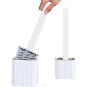 Ensemble de brosses de toilette Brosse de toilette Kit de brosse de nettoyage de toilette en silicone Brosse de toilette flexible en silicone - Neuf