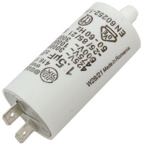 Condensateur de d&eacute;marrage 416.17.23 A [incl. fiche 6,3x0,8mm] | Condensateur moteur 1,5&micro;F 450V 28x55mm I Condensateur dans bo&icirc;tier plastique i - Neuf