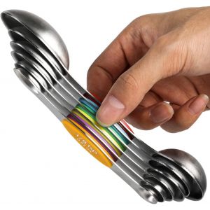 Cmws-Lot De 6 Cuillères À Mesurer Magnétiques Avec Double Extrémité En Acier Inoxydable Cuillère À Café Cuillère À Mesurer 6 Pieces Measuring Spoons Multi - Neuf