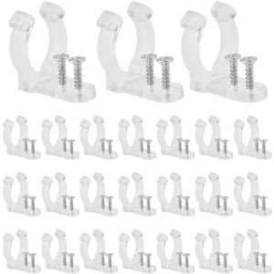 Subzonal-Afsoes 150pcs Clips De Fixation Pour Tube Lumineux Support Ruban Led Clips De Montage De La Bande Lumineuse Clips De Fixation &Agrave; Bande Led Transparent Clip De Cordon Lumineux Led Pour Fixer L - Neuf