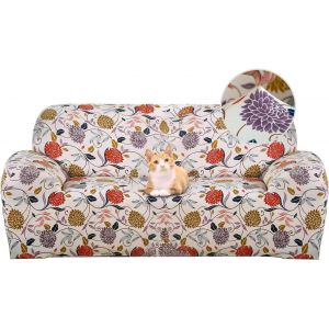 CAUC-Housse de Canap&eacute; Extensible 2 Place Couverture Canap&eacute; avec Accoudoirs Moderne Couvre Canap&eacute; Elastique Universelle Rev&ecirc;tement de Canap&eacute; Housse de Protection,Fa&ccedil;on Fleur - Neuf