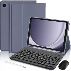 Coque Clavier pour Samsung Galaxy Tab A9 / A11 - Violet avec Clavier Bluetooth + Souris + Stylet - Neuf