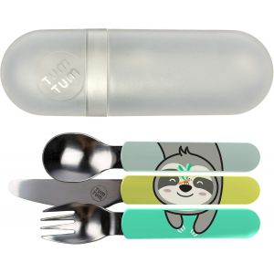 Kal-Couverts Enfants De Voyage, Couverts B&eacute;b&eacute; Sans Bpa - Stanley Le Paresseux - Neuf