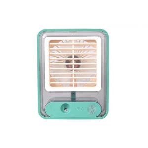 Mini ventilateur climatiseur rechargeable USB avec fonction brumisateur - Vert - Neuf