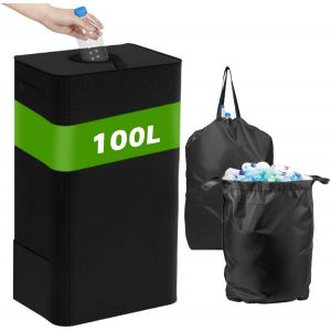 MEVRONISSHOP-100L Panier &agrave; Linge, Panier A Linge Pliable, Panier &agrave; Linge avec Couvercle, avec 2 pi&egrave;ces Sac Int&eacute;Rieur &eacute;Tanche Amovible, pour V&ecirc;Tements, Jouets, Collection de Bouteilles (Noir) - Neuf