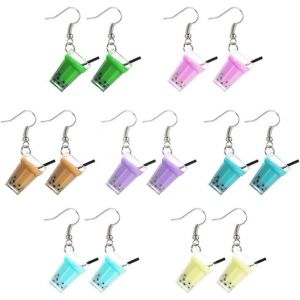 Lot De 7 Paires De Boucles D'oreilles Uniques En Forme De Goutte D'eau Avec Crochet En Acrylique Pour Filles Et Femmes - Neuf