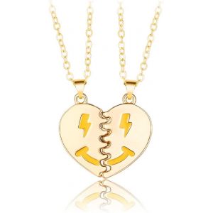 L'amitié Collier Pour 2 Filles, L'amitié Collier, Bff Collier, D'amitié Collier, Le Meilleur Ami De Collier, Couples, Amateurs De Collier Smiley Aimant Pierre Pendentif Collier - Neuf