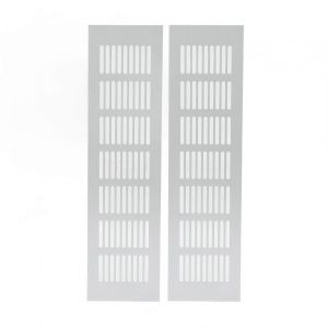Grille de ventilation d'aération dissipation thermique alliage d'aluminium argent couvercle de grille de ventilation rectangulaire pour armoire placard camping-car 80x300mm / 3.14x11.81in - Neuf