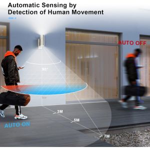 Asfasfq-Applique Murale Extérieure En Acier Inoxydable Avec Up Down Éclairage Design Contemporain Pour Entrée, Terrasse Et Jardin Ampoule 2x Gu10 5w Incluse Blanc Froid - Neuf