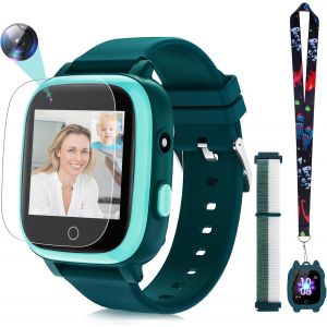 JGD-Smartwatch 4G étanche pour enfants avec traqueur GPS, appels vidéo WiFi, SOS, podomètre, appareil photo, mode école et géoencée pour garçons et filles de 4 à 12 ans - Neuf