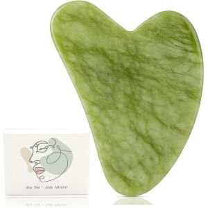 Kal-Gua Sha Visage U2013 Massage Visage -Guasha Jade 100% Natural U2013 Masseur Anti Rides Pour Le Visage, Le Yeux, Le Cou, Le Corps U2013 Gua-Sha Calme Et Détend La Peau, Élimine Les Poches Des - Neuf
