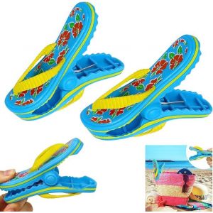Lot de 2 Grandes Pinces à Linge en Forme de Pantoufle pour Chaise Longue - pour accrocher Votre Serviette à Votre transat, à la Plage et a à la Piscine - Neuf
