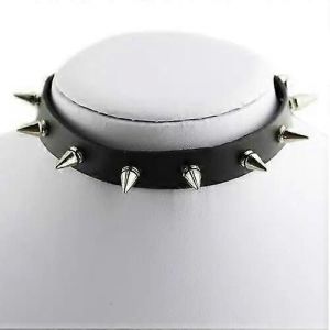 Hot Punk Spike Cuir Ras De Cou Femme Homme Collier Punk Tone Torques Studs Emo Metal Gothic 7ent Bcu6 - Neuf