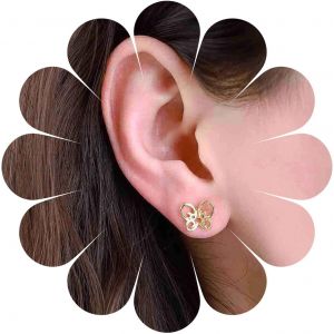 Kal-Boucles D'oreilles Papillon Minuscule Vintage Boucles D'oreilles Papillon Dor&eacute; Boucles D'oreilles Papillon En Fil De Fer Boucles D'oreilles Petit Insecte Bijoux Pour Femmes Et Filles - Neuf