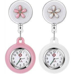 Montre D'infirmi&egrave;re,Montres &Agrave; Revers Suspendues &Agrave; Clip R&eacute;tractables,Couverture En Silicone Montre Gousset D'infirmi&egrave;re Avec Broche,Montres Gousset D'infirmi&egrave;res - Neuf