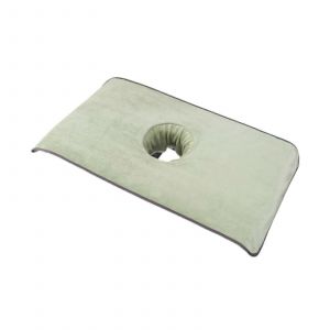 Serviette De Massage En Polaire, Protège-Oreiller Pour Spa, Vert Clair, Avec Trou Pour Oreiller Facial Et Rideau De Tête De Lit De Spa - Neuf
