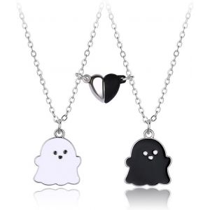 Jum-2 Pi&egrave;ces Collier D'amiti&eacute; Fant&ocirc;me Collier D'amiti&eacute; Pour 2 Collier Amiti&eacute; Pour 2 Fille Avec Pendentif Magn&eacute;tique Meilleur Ami Collier Bff Pour 2 D'attraction Mutuelle - Neuf