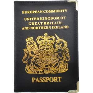 Portefeuilles pour passeport britannique pour hommes et femmes (noir), étui de voyage en cuir PU - Neuf