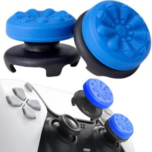 Grip Joystick pour PS5 - FPS Capuchons Joystick pour PS5 & PS4 Accessoires Manette Thumbsticks Grips Controller Thumb Silicone Caps &agrave; Aide avec Viser, R&eacute;duire Pouce Fatigue, Bleu 2 pi&egrave;ces - Neuf