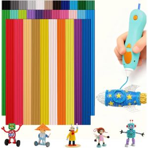 Mevronisshop-260 Pi&egrave;ces 32 Couleurs 3d Doodler Filament Pour Stylo 3d Enfant,3doodler Start+,Stylo 3doodler 2.5mm Low Temperature Pcl,S&ucirc;r&simple Pour Enfants - Neuf