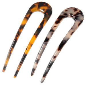 Français Style Tortue Écaille U En Forme D¿Épingle À Cheveux Fourche Sticksleopard4pcs - Neuf